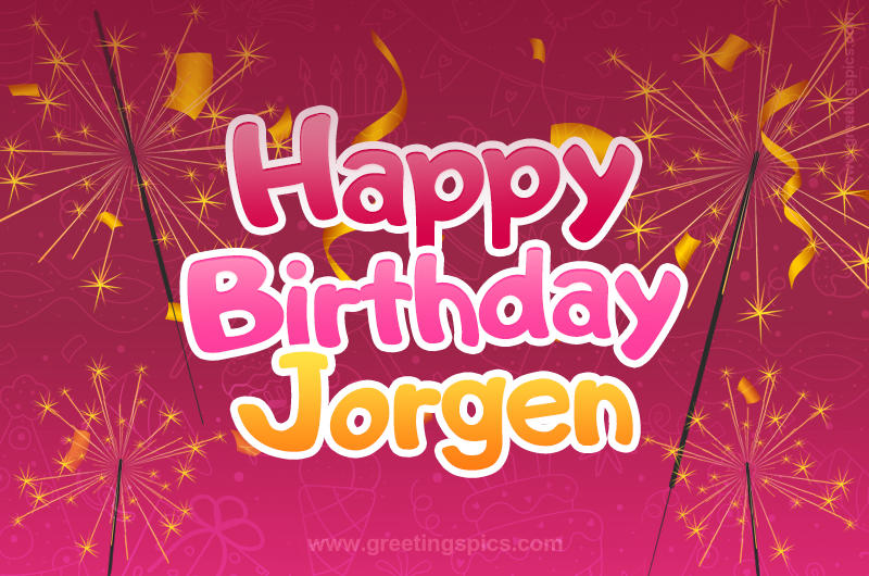 Happy Birthday Jorgen Image with sparklers