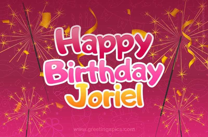 Happy Birthday Joriel Image with sparklers