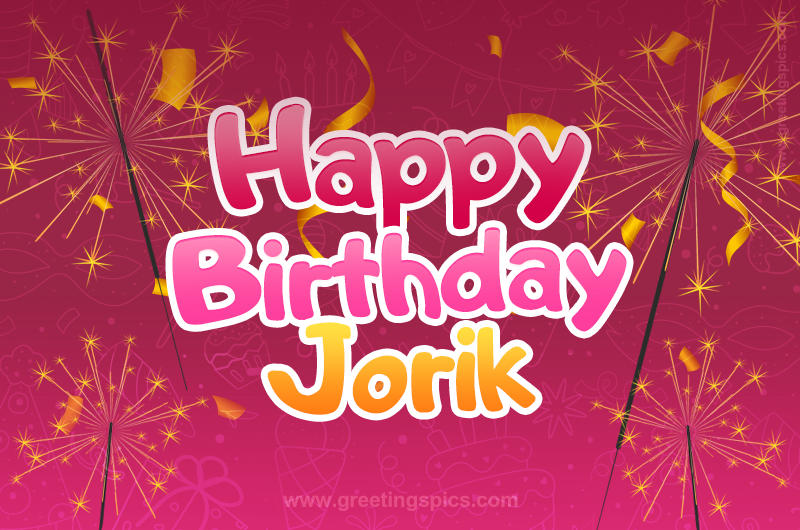 Happy Birthday Jorik Image with sparklers