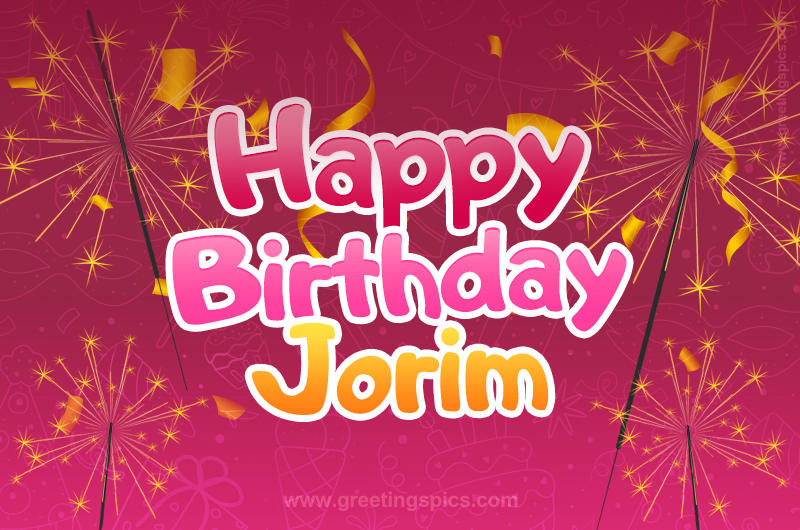 Happy Birthday Jorim Image with sparklers