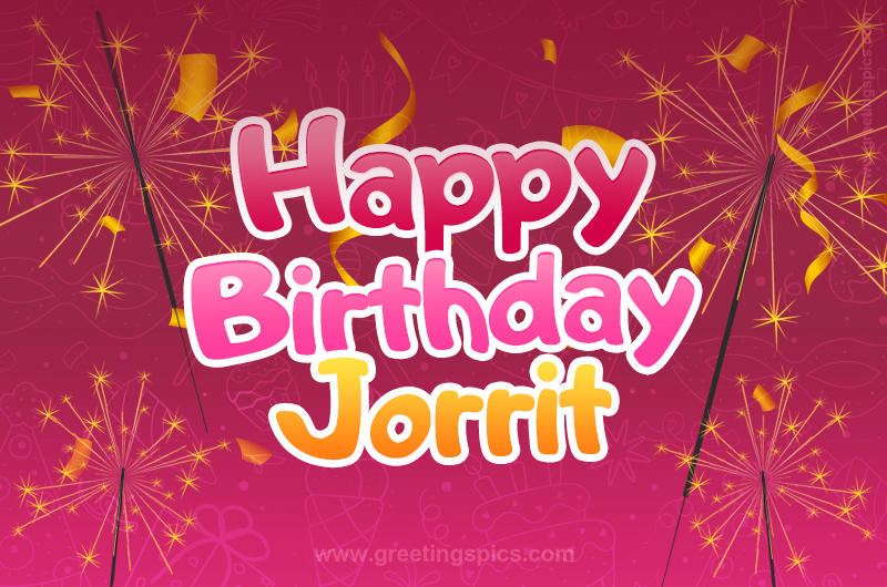 Happy Birthday Jorrit Image with sparklers