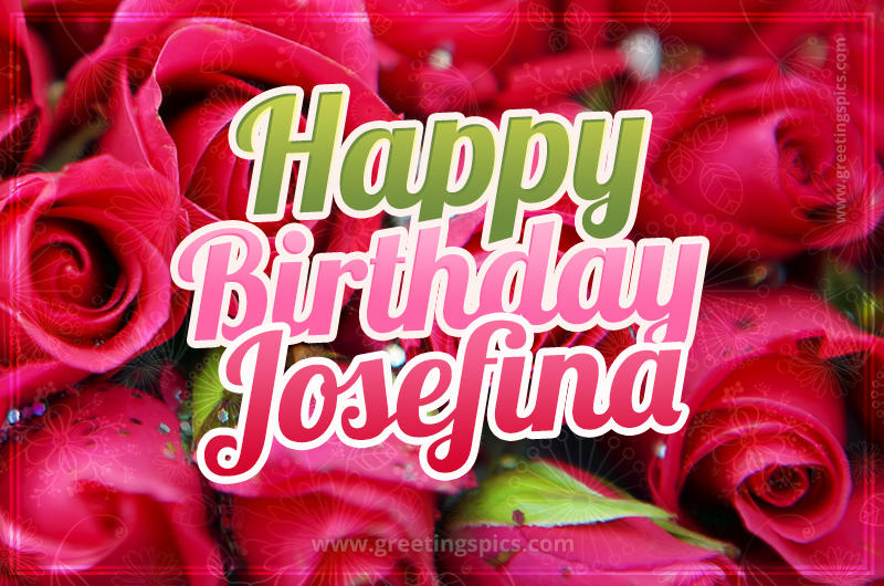 Happy Birthday Josefina beautiful Image with red roses