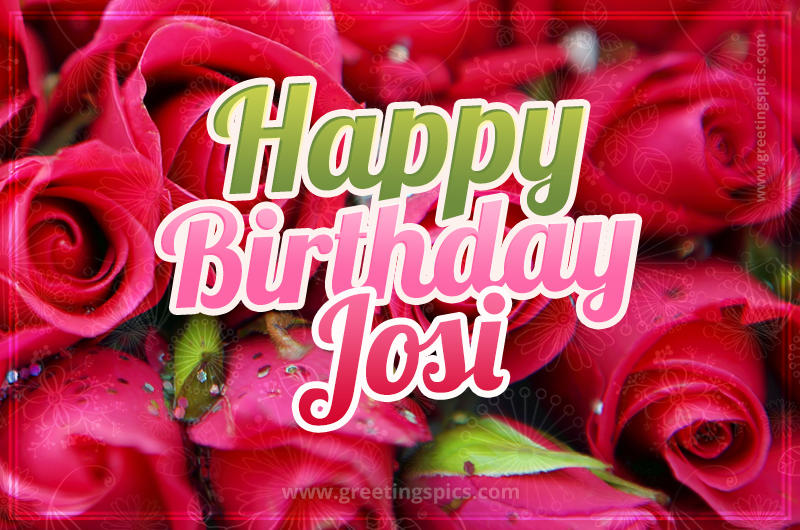 Happy Birthday Josi beautiful Image with red roses