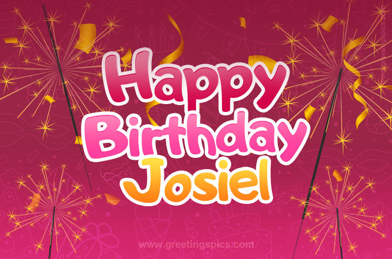 Happy Birthday Josiel Image with sparklers