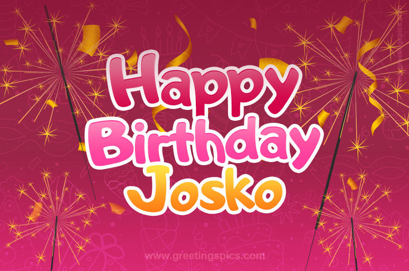 Happy Birthday Josko Image with sparklers