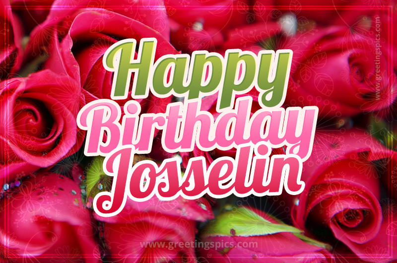 Happy Birthday Josselin beautiful Image with red roses