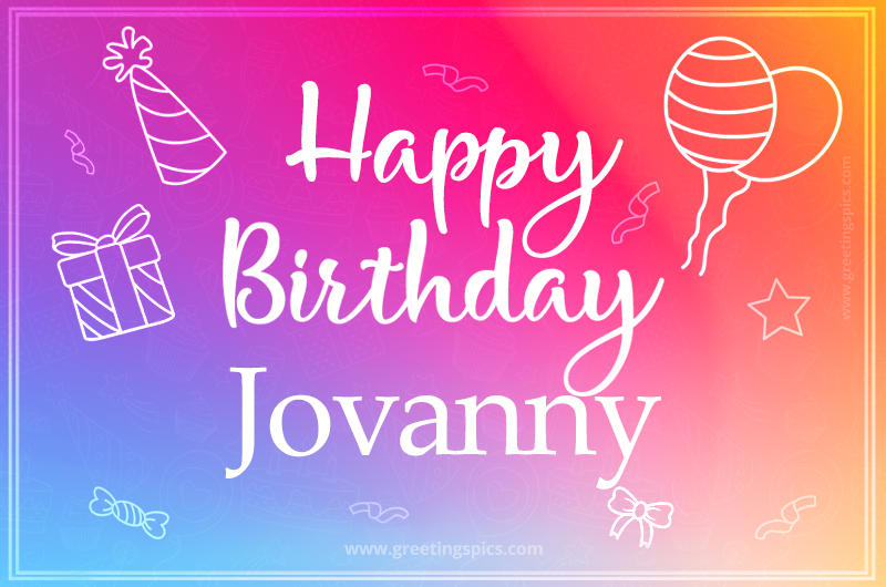 Colorful Happy Birthday Card For Jovanny