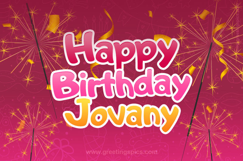 Happy Birthday Jovany Image with sparklers