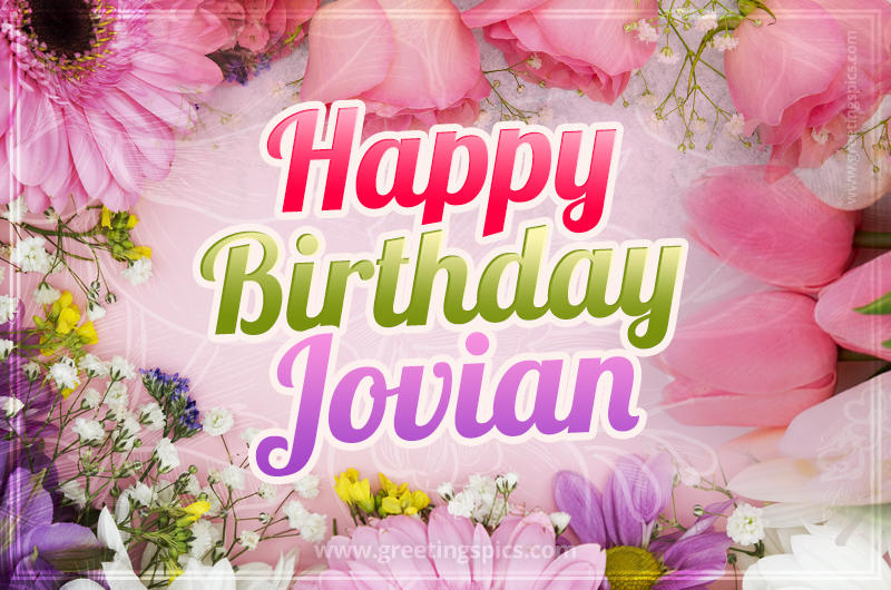 Happy Birthday Jovian Picture with beautiful flowers