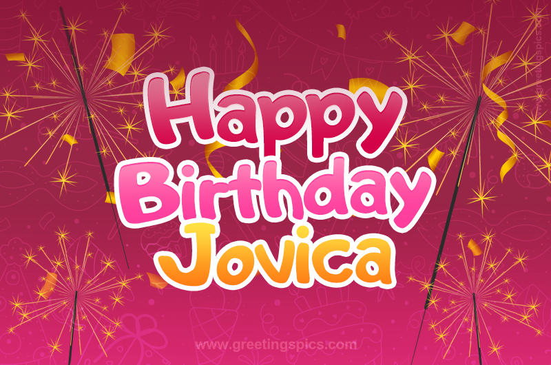 Happy Birthday Jovica Image with sparklers