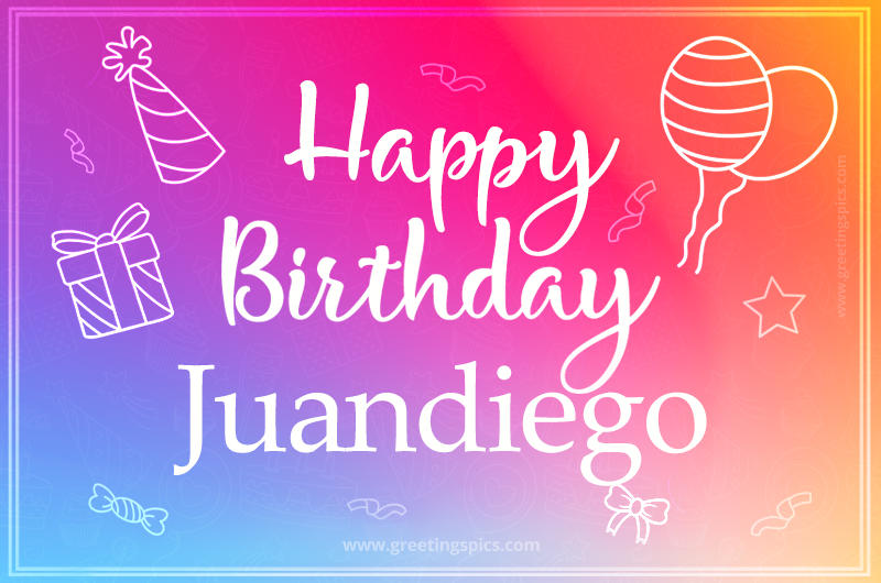 Colorful Happy Birthday Card For Juandiego