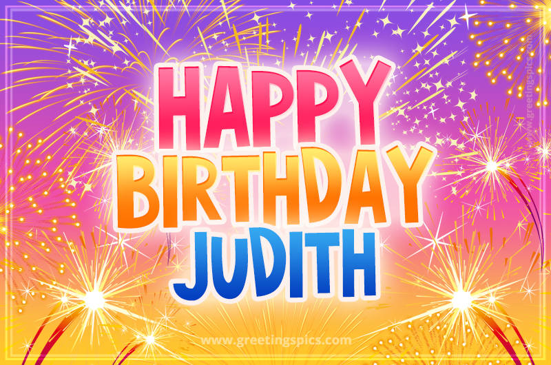 Happy Birthday Judith Picture with fireworks