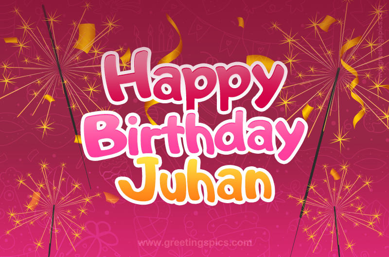 Happy Birthday Juhan Image with sparklers