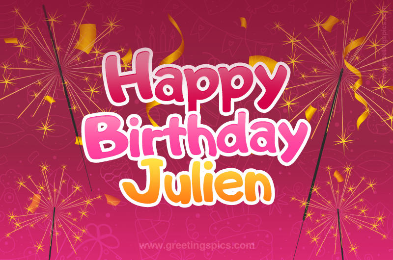 Happy Birthday Julien Image with sparklers