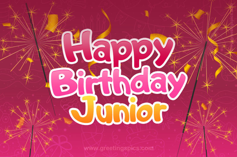 Happy Birthday Junior Image with sparklers