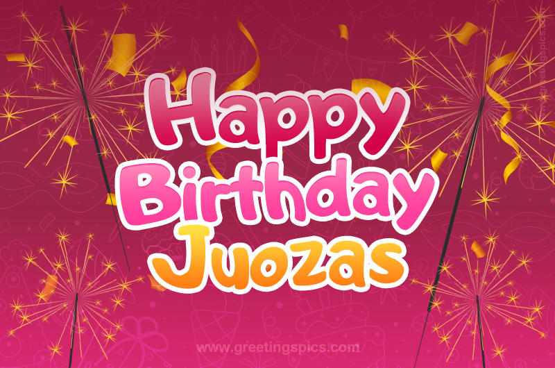 Happy Birthday Juozas Image with sparklers