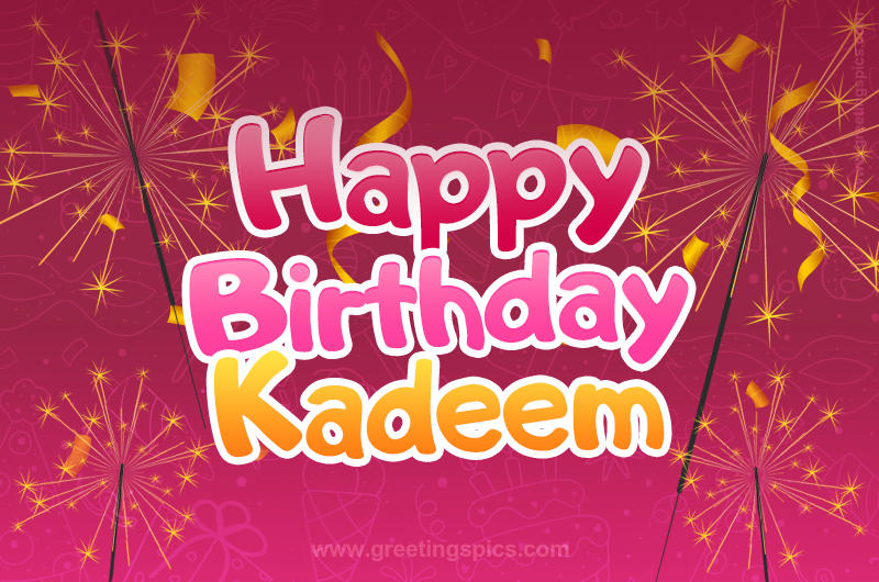 Happy Birthday Kadeem Image with sparklers