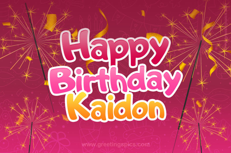 Happy Birthday Kaidon Image with sparklers