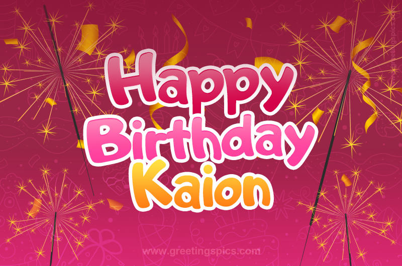 Happy Birthday Kaion Image with sparklers