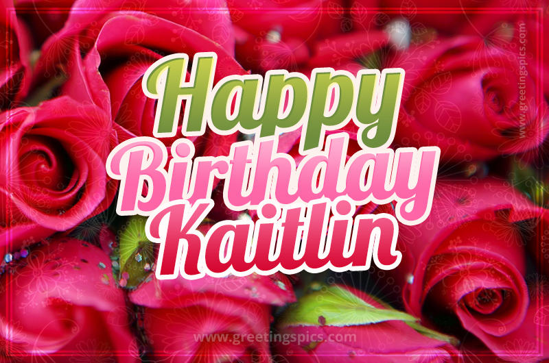 Happy Birthday Kaitlin beautiful Image with red roses