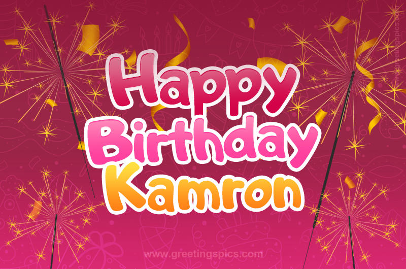 Happy Birthday Kamron Image with sparklers