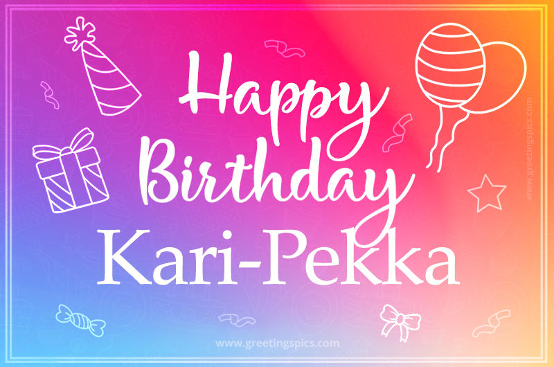 Colorful Happy Birthday Card For Kari-Pekka