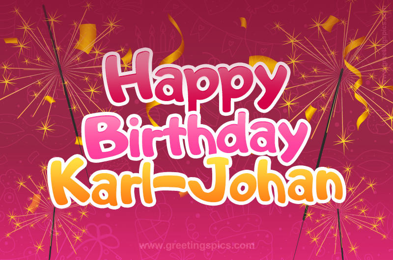 Happy Birthday Karl-Johan Image with sparklers