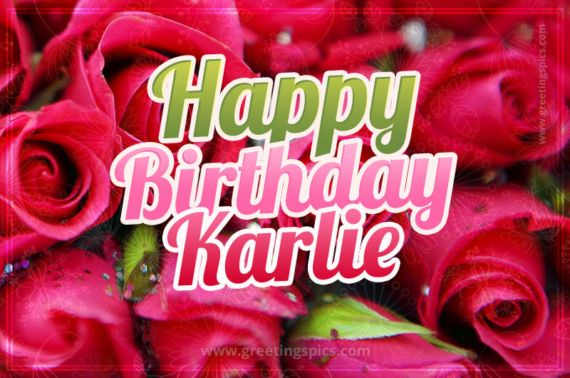 Happy Birthday Karlie beautiful Image with red roses