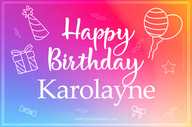 Colorful Happy Birthday Card For Karolayne