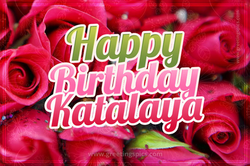 Happy Birthday Katalaya beautiful Image with red roses