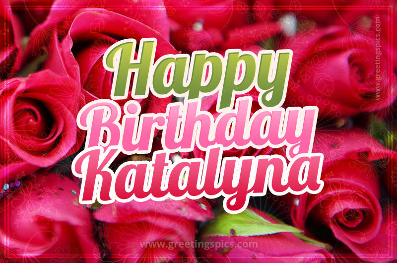 Happy Birthday Katalyna beautiful Image with red roses