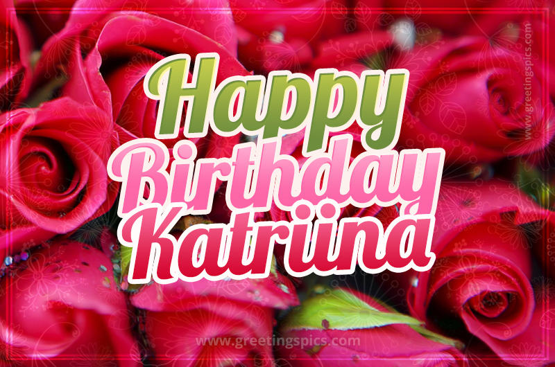 Happy Birthday Katriina beautiful Image with red roses