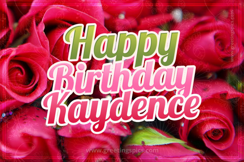 Happy Birthday Kaydence beautiful Image with red roses