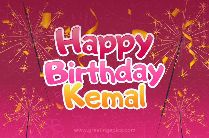 Happy Birthday Kemal Image with sparklers