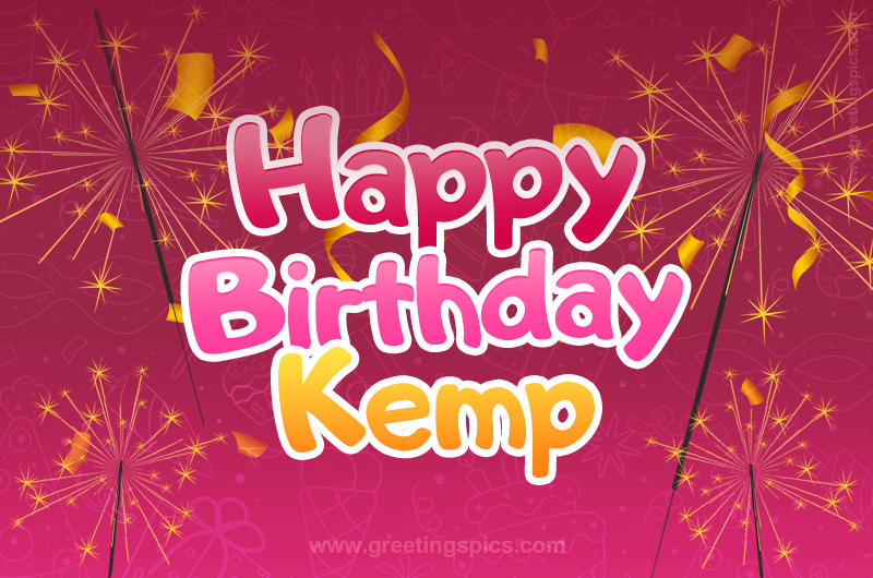 Happy Birthday Kemp Image with sparklers