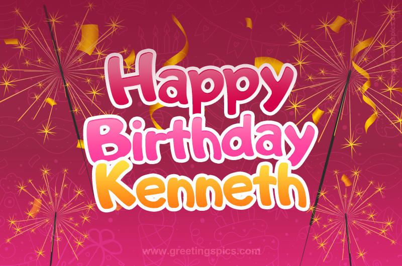 Happy Birthday Kenneth Image with sparklers