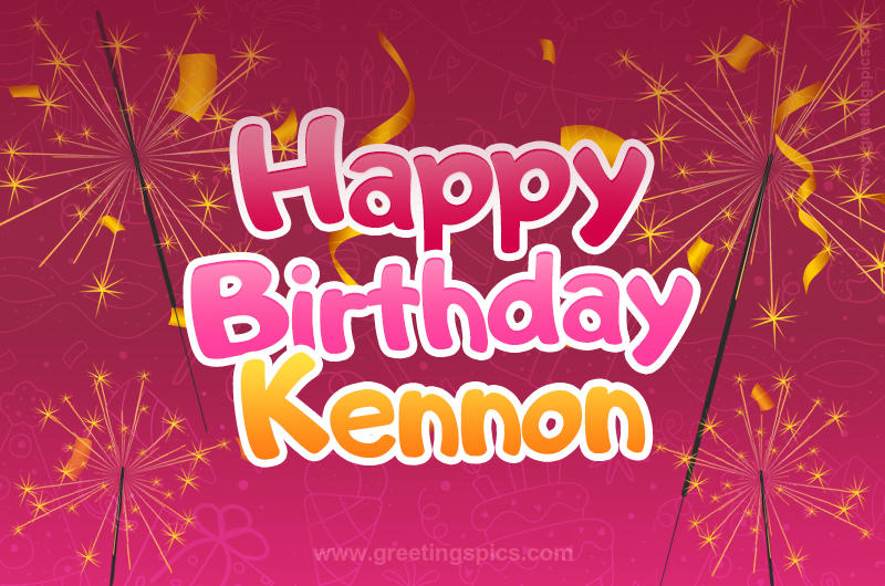 Happy Birthday Kennon Image with sparklers