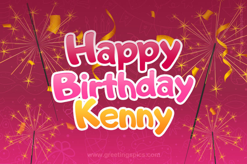 Happy Birthday Kenny Image with sparklers