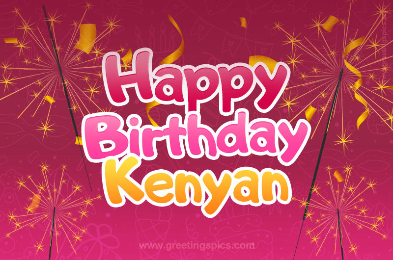 Happy Birthday Kenyan Image with sparklers