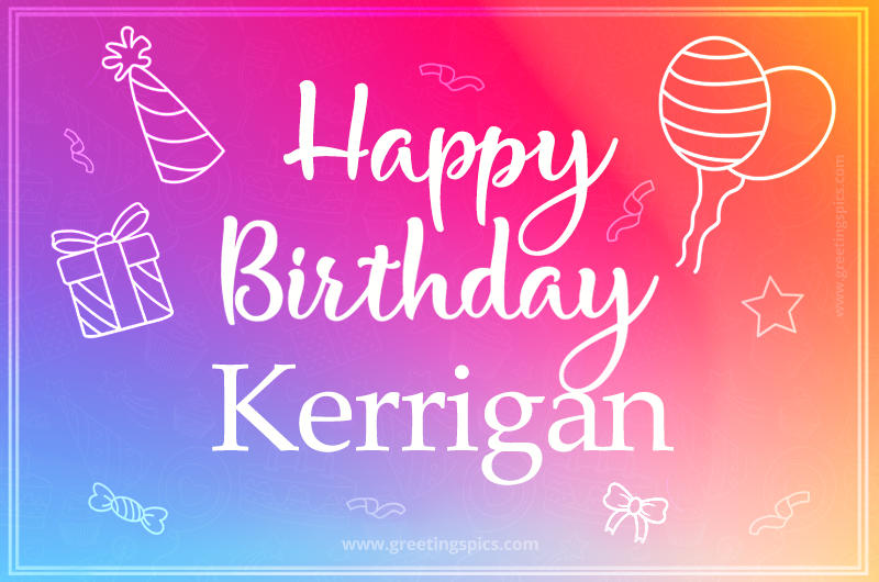 Colorful Happy Birthday Card For Kerrigan