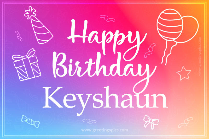 Colorful Happy Birthday Card For Keyshaun