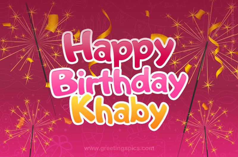 Happy Birthday Khaby Image with sparklers