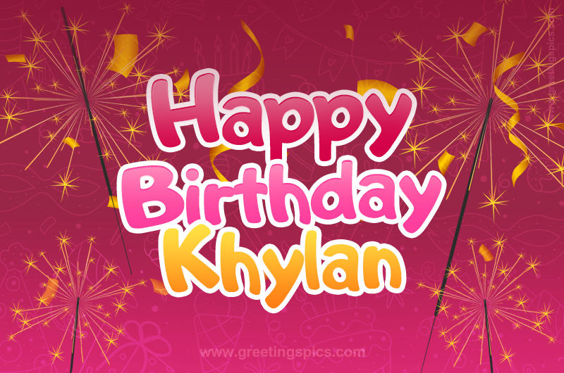 Happy Birthday Khylan Image with sparklers