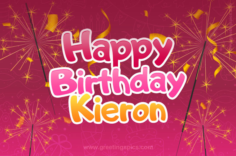 Happy Birthday Kieron Image with sparklers