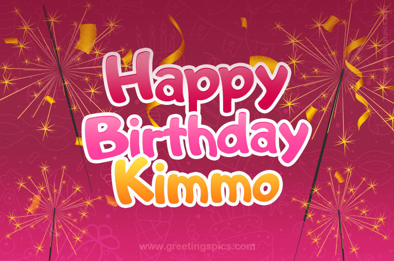 Happy Birthday Kimmo Image with sparklers