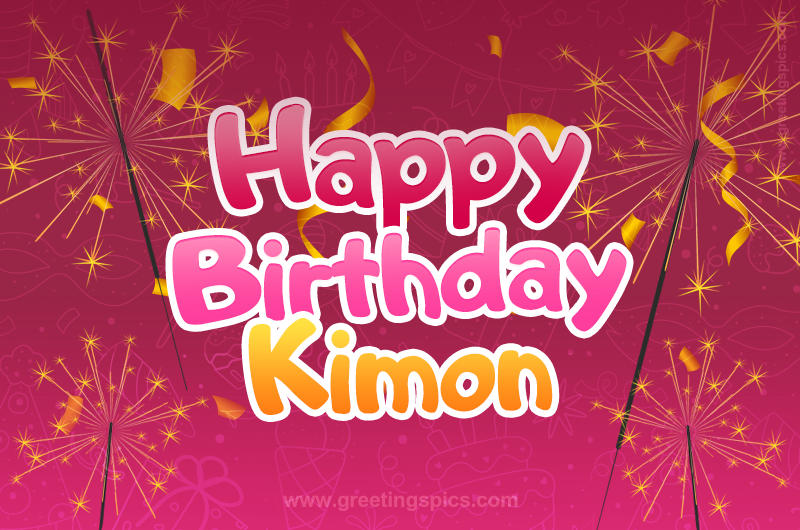 Happy Birthday Kimon Image with sparklers