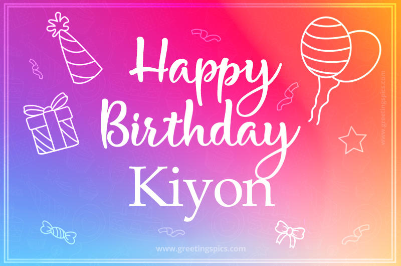 Colorful Happy Birthday Card For Kiyon