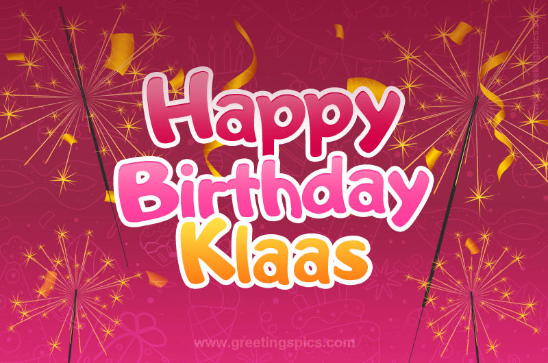 Happy Birthday Klaas Image with sparklers