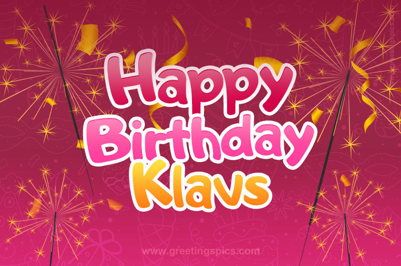 Happy Birthday Klavs Image with sparklers