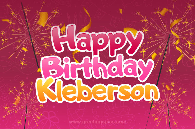 Happy Birthday Kleberson Image with sparklers